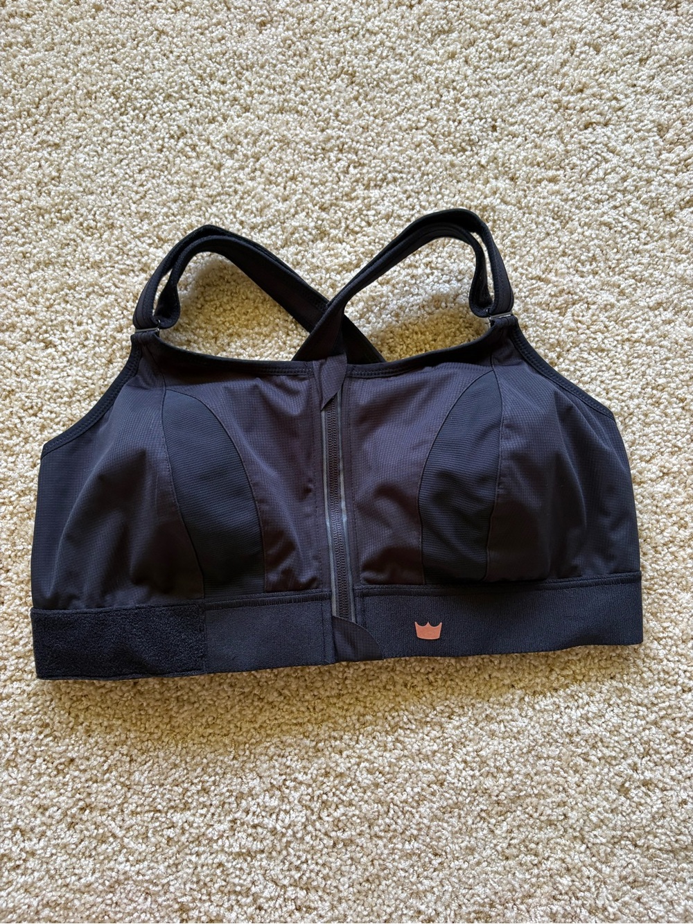 SHEFIT Ultimate Sports Bra Size 3Luxe Black High Impact Zip Front Adjustable